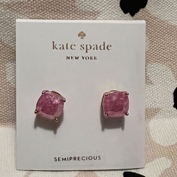 Semi-precious pink Kate Spade stud earrings - Picture 1 of 3